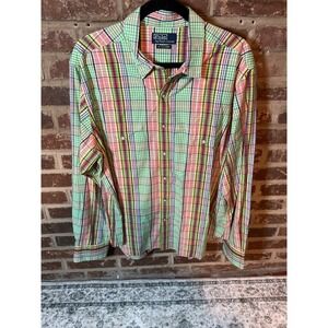Polo‎ Ralph Lauren RL Western Plaid Snap Button Long Sleeve Shirt Men's Size XXL